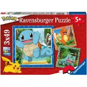 Ravensburger Puslespil - 3x49 Brikker - Pokémon - - OneSize - Puslespil