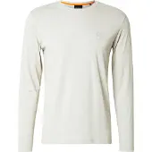 BOSS BOSStil mænd. 50512111 Tacks beige T-shirt (XS), Casual, Bomuld, Lange ærmer