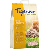 Tigerino plantebaseret kattegrus med majs - duft af babypudder - 14 l