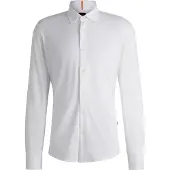 BOSS Slim fit skjorte i meleret bomuldsjersey