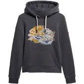 Superdry Superdrytil kvinder. W2012146A Sweatshirt Tokyo Vl Graphic grå (S), Casual, Bomuld