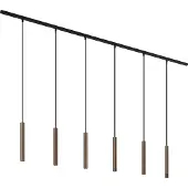 QAZQA Moderne skinnesystem med 6 pendellamper bronze 1-faset - Slimline Keno