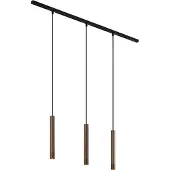 QAZQA Moderne skinnesystem med 3 pendler bronze 1-faset - Slimline Keno