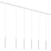 QAZQA Moderne skinnesystem med 6 hvide pendellamper 1-faset - Slimline Keno