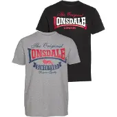 Lonsdale Bluser & t-shirts 'Gearach' blå / grå-meleret / rød / sort