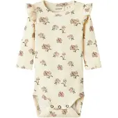 Lil´ Atelier Lil' Atelier Body l/æ - Rib - NbfGavo - Turtledove/PEONY - - 1 år (80) - Body L/Æ