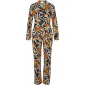 s.Oliver Pyjamas beige / mørkeblå / orange