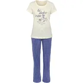 Vivance Pyjamas 'Dreams' violetblå / hvid