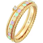 Elli Ring lysegul / guld / mint / lavendel