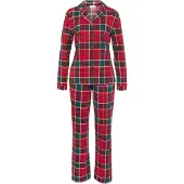 LASCANA Pyjamas mørkegrøn / rød