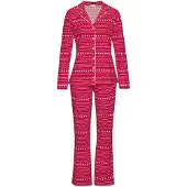 LASCANA Pyjamas 'XMas Dog Classic' rød / hvid