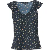 KOROSHI Bluse marin / cappuccino / grøn-meleret