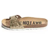 Bayton Pantoletter 'Athena' sand / guld / sort