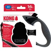 Kong Terrain indtrækkelig snor sort - Størrelse M: op til 30 kg, bæltelængde ca. 5 m