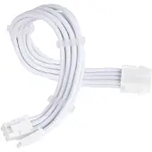 Silverstone 8 Pin PCIe til 6+2 Pin PCIe-forlænger, 250 mm - Hvid