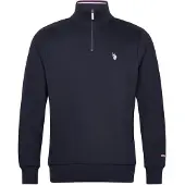 U.S. POLO ASSN. Pullover 'UMKurt' safir / blodrød / hvid