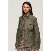 Superdry Superdrytil kvinder. W5011646A Klassisk jakke med udsmykning M65 grøn (XS), Casual, Bomuld, Lange ærmer