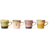 HK Living 70's ceramics Americano krus 4-pak 26 cl Radiant