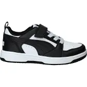 Puma Rebound V6 Lo Kids' Sneakers, Shoes, White/Black, 29