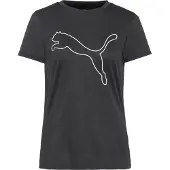 Puma TAD ESSENTIALS Heather Logo Tee Women, Clothing, Black Heather, M