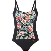 LASCANA Badedragt grøn / lyseorange / gammelrosa / sort