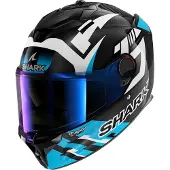 Shark Spartan GT Pro Carbon Zarco Integralhjelm Karbon/Hvid/Blå S sort