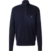 BOSS Sweater i bomuld og kashmir med lynlås i halsen