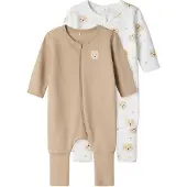Name it Natdragt - Noos - NbnNightsuit - 2-pak - Oxford Tan - - 50 - Natdragt