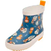 Playshoes Gummistøvler brun / petroleum / orange / hvid