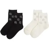 Karl Lagerfeld Sokker 'RHINESTONE' ecru / sort