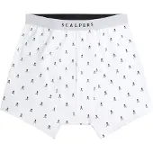Scalpers Boksershorts 'Just Skull' sort / hvid
