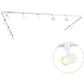 QAZQA Moderne skinnesystem med 10 spots hvid 1-faset - Iconic Jeana