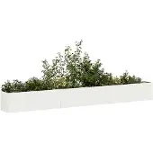 vidaXL plantekasse hvid 360x40x40 cm koldvalset stål