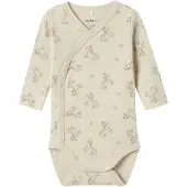 Name it Slå-om Bodyer l/æ - Noos - NbnBody - 2-pak - Rainy Day Z - - 50 - Body L/Æ