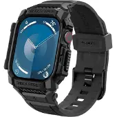 Spigen Rugged Armor Pro, Boks, SmartWatch, Sort, Apple, Apple Watch 10 (46mm), Termoplastisk polyurethan (TPU)