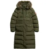Superdry Superdrytil kvinder. W5011788A Everest Foux grøn frakke (S), Casual, Genanvendt polister, Bæredygtig