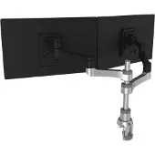 R-Go Tools R-Go Double monitor arm Zepher - Monteringssæt (justerbar monitorarm) - for 2 LCD displays - aluminium - sølvmatteret - skærmstørrelse: op til 26 - skrivebordsmonterbar