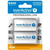 EverActive Professional Line EVHRL20-10000 Genopladelige D-batterier 10000mAh - 2 stk.