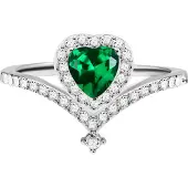 Victoria Hyde Ring 'Lodi' grøn / sølv