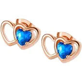 Victoria Hyde Øreringe safir / mørkeblå / rosa guld
