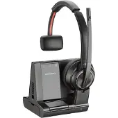 HP Poly Poly Savi 8210-M - Savi 8200 series - headset - på øret - DECT / Bluetooth - trådløs - sort - Zoom Certified, Certified for Microsoft Teams