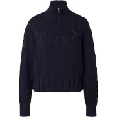 Ralph Lauren Polo Ralph Laurentil kvinder. 211963467002 Navy strikket bomuldstrøje i ecru strik (XS), Casual, Blå