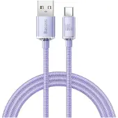 Baseus Crystal Shine USB-A / USB-C-kabel - 1.2m, 100W - Lilla
