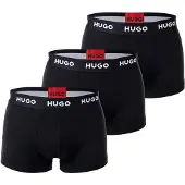 HUGO HUGOtil mænd. 50469786 3 pakker 3 Logo Stretch Boxershorts sort (L), Afslappet, Bomuld