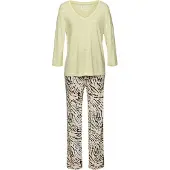 Vivance Pyjamas lysegul / abrikos / sort / hvid