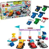 LEGO DUPLO - F1-teams m. Racerbiler og Kørere 10445 - 70 Dele - - OneSize - Klodser