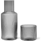Ferm Living Ripple small karaffelsæt smoked grey