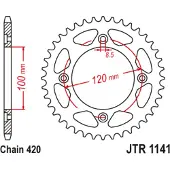 JT Sprockets Jt Jtr 1141-50 Bagtandhjul