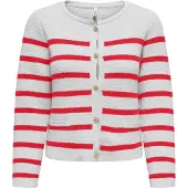 ONLY Cardigan 'ONLLAURA' rød / hvid