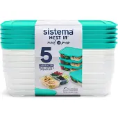 Sistema Opbevaringsbokse - 5-pak - Nest It - 1,9 l - Turkis - - OneSize - Madkasse